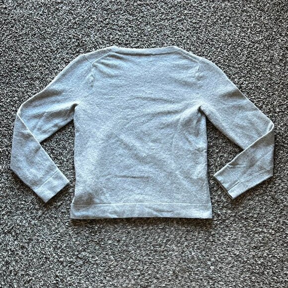 J Crew Merino Wool Cotton Sweater Women Small Gray Crewneck Winter Knit Pullover - Picture 3 of 6